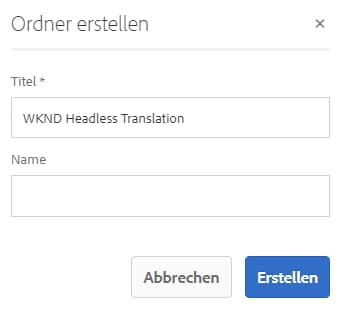 Erstellen von Projektordnern