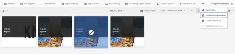 Sprachordner auswählen