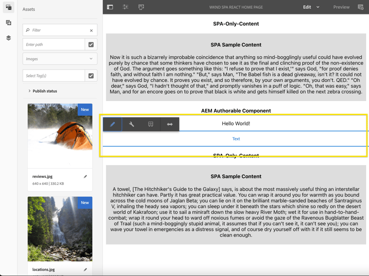 Der text_20-Knoten in AEM