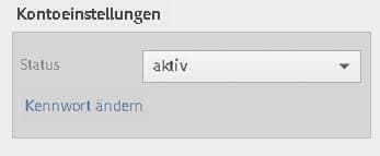 Dialogfeld „Konto-Einstellungen“