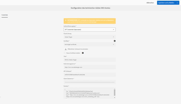 Konfigurationseigenschaften – Schreibgeschützt