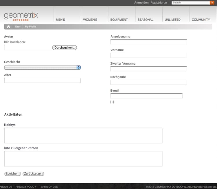 Beispiel einer Profilseite