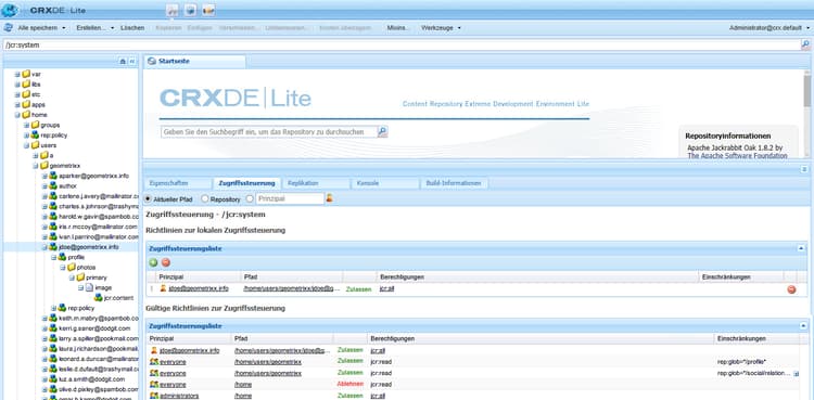 Verwalten von ACLs in CRXDE