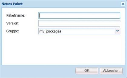 Dialogfeld „Neues Paket“