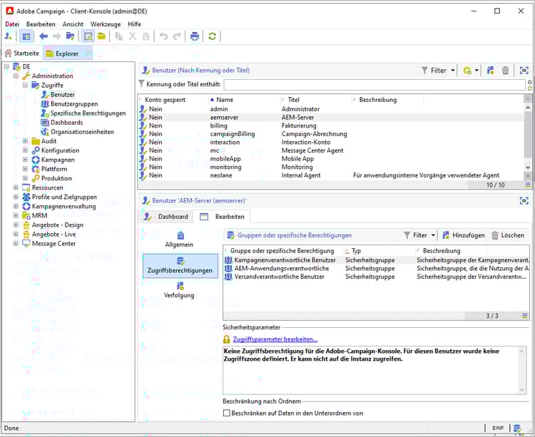 Sicherheitszone festlegen