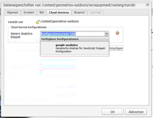 Hinzufügen einer Cloud-Service-Konfiguration