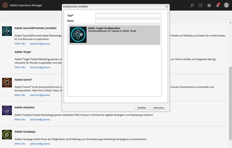 Adobe Target-Konfiguration