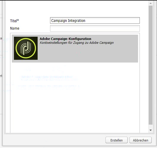 Dialogfeld „Campaign konfigurieren“