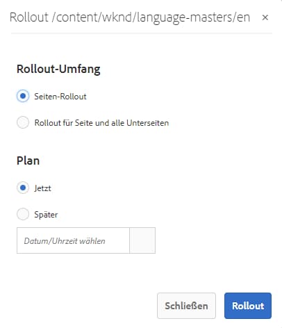 Angeben des Zeitplans