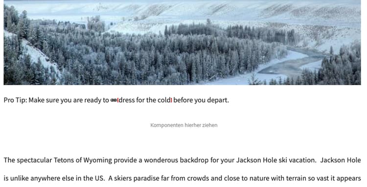 Beim Bearbeiten einer Seite beschädigter interner Link