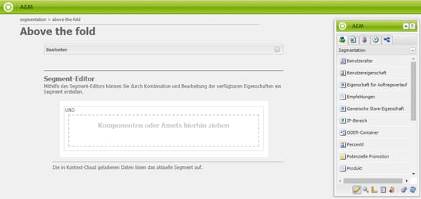 Der erste Schritt zum Erstellen eines neuen Segments im Segmenteditor