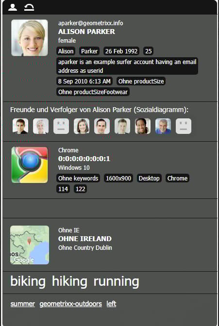 Beispiel für das ClientContext-Fenster