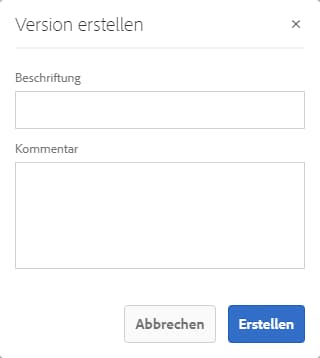 Beschriftung und Kommentar eingeben
