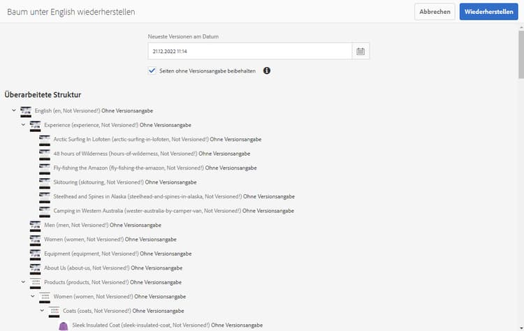 Baum wiederherstellen