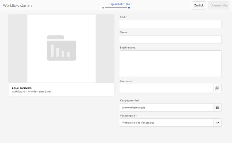 Workflow „E-Mail anfragen“