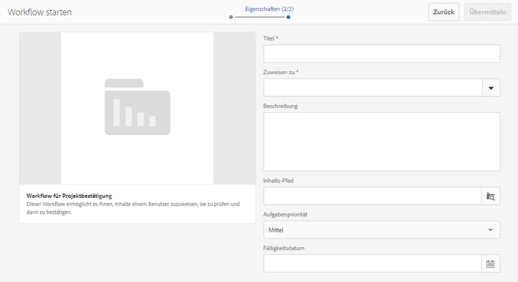 Workflow für Projektbestätigung