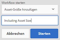 Workflow auswählen, Titel eingeben und auf „Start“ klicken