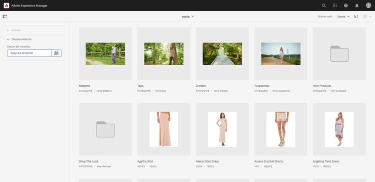 gestaffelter Katalog