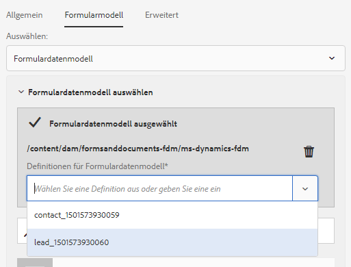 Formulardatenmodell