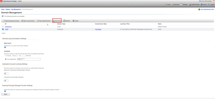 Synchronisieren von LDAP