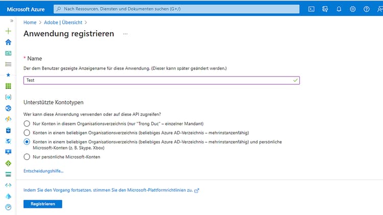Unterstütztes Konto
