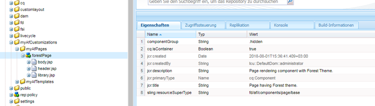 Snapshot zum CRX-Repository