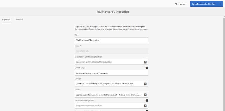 We.Finance AFC-Produktion