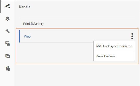 Webkanal mit Druckkanal als Master