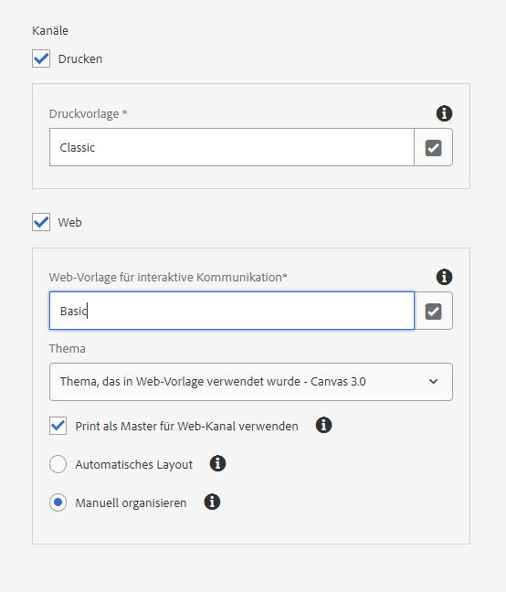 IC-Optionen erstellen