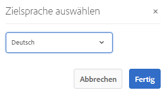 Zielsprache auswählen