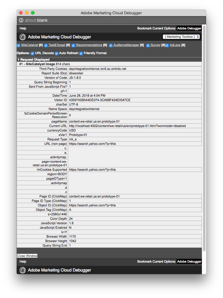 Erneut Adobe Marketing Cloud Debugger