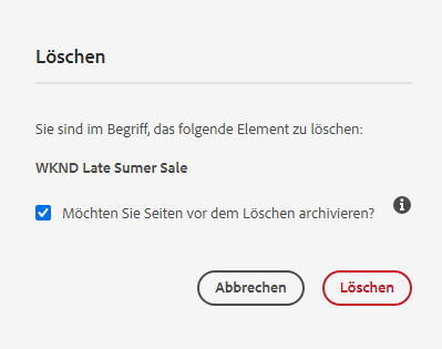 Löschen bestätigen