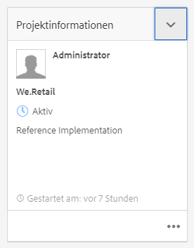 Projektinformationen-Kachel