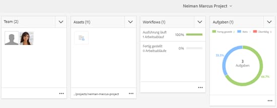 Projektseite mit neuem Workflow