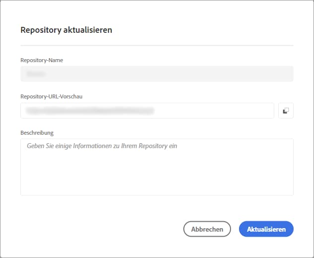 Anzeigen und Aktualisieren von Repository-Informationen