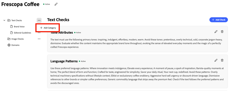 Kategorie hinzufügen