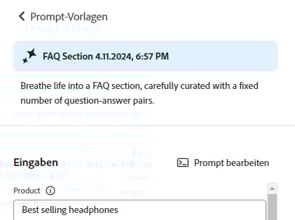 Varianten generieren – Prompt bearbeiten