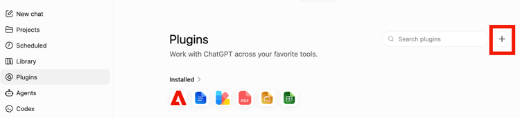 Das Dialogfeld zum Erstellen eines neuen Plug-ins in ChatGPT.