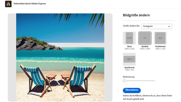 Bildbearbeitung mit Adobe Express