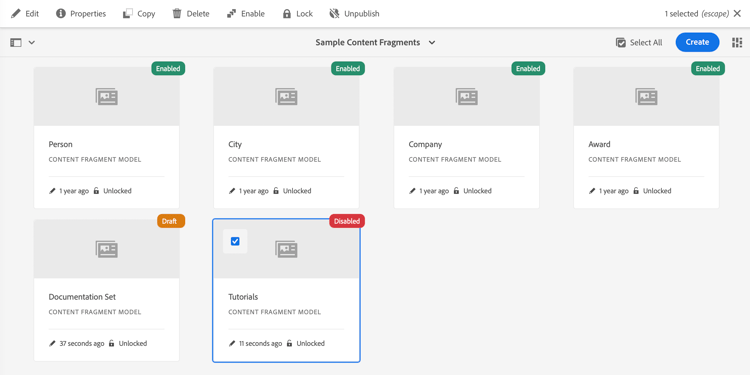 Aktivieren eines Entwurfs oder deaktivierten Modells