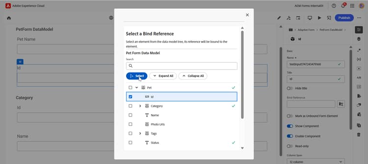 Auswählen des Datenelements