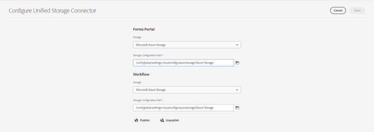 Einstellung für den einheitlichen Connector-Speicher