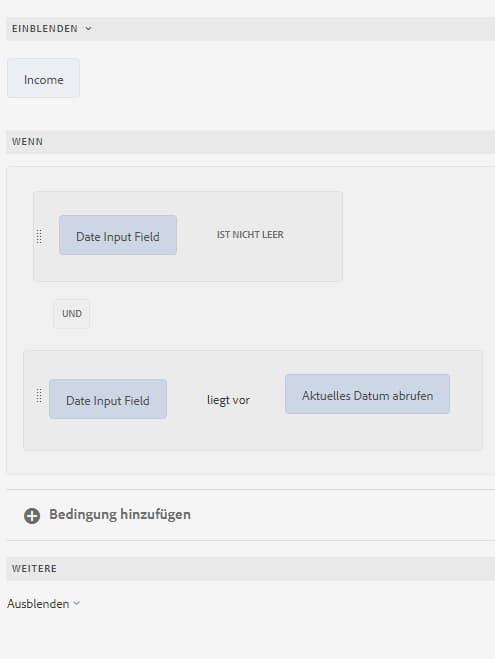 Bedingung für Datumsausdrücke