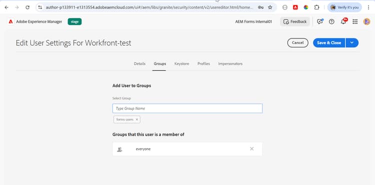 Technisches Konto zu Gruppe hinzufügen