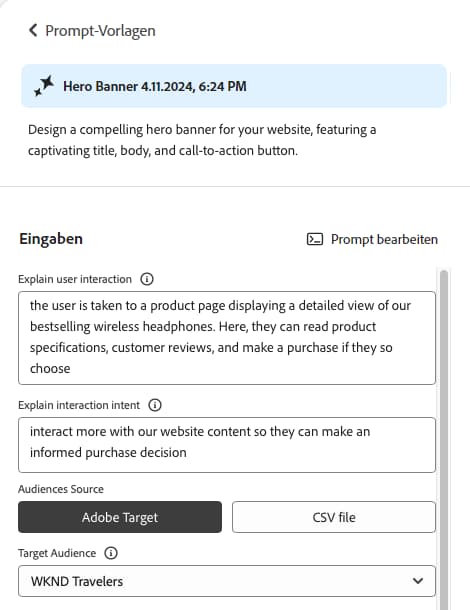 Varianten generieren – Zielgruppenquelle – Adobe Target