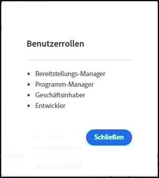 Liste der Benutzerrollen