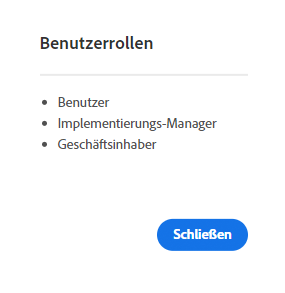 Liste der Benutzerrollen