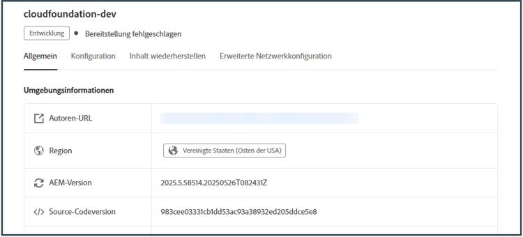 Verwendete Source-Code-Version
