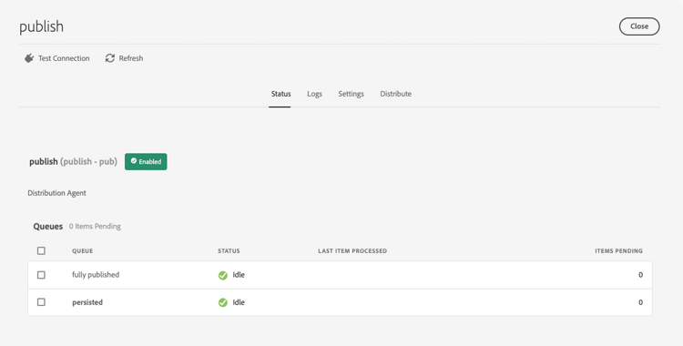 Replikationswarteschlangen mit persistenten und vollständig veröffentlichten ​