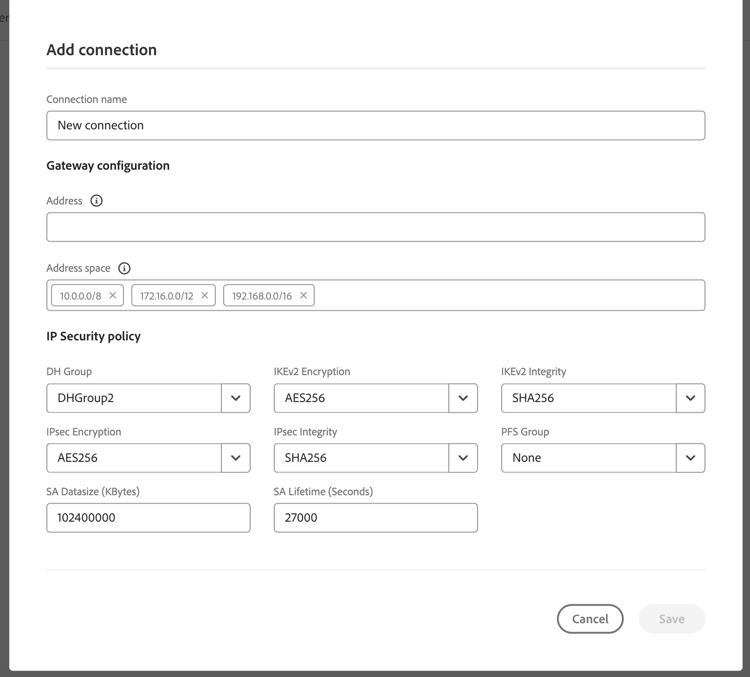 Hinzufügen einer VPN-Verbindung